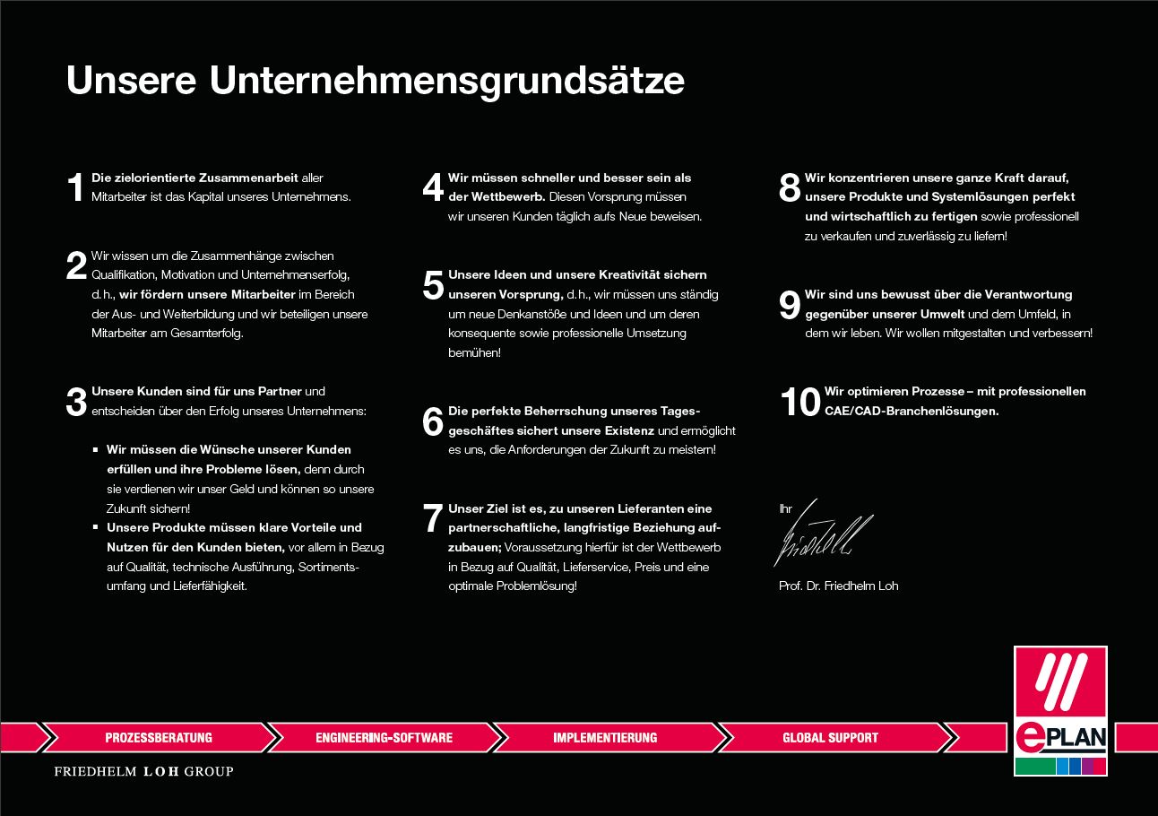 Unternehmensgrundsätze - Poster A1