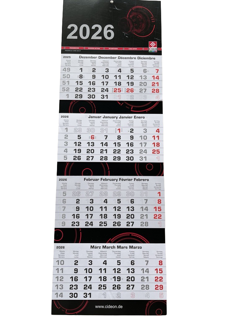 Cideon 4 Monats Kalender 2026
